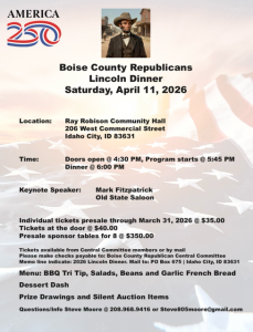 2026 Boise County Republications Lincoln Day Dinner April 11